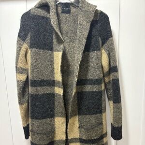 Cyrus Plaid Hooded Cardigan size medium